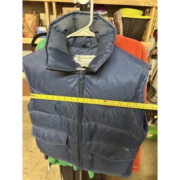 Vintage 70s Ski Daddle Duck Down Puffer Vest Mens Medium Blue Pockets VTG Skiing - Picture 7 of 7